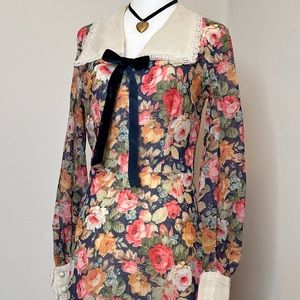 💐Gorgeous Gunne Sax style vintage ’60s/’70s long sleeve prairie dress🌺